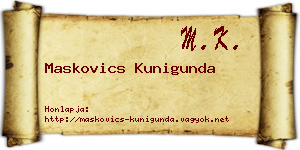 Maskovics Kunigunda névjegykártya
